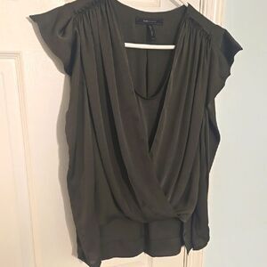 Bcbg Wrap Blouse with Relaxed Fit and Cap Sleeves